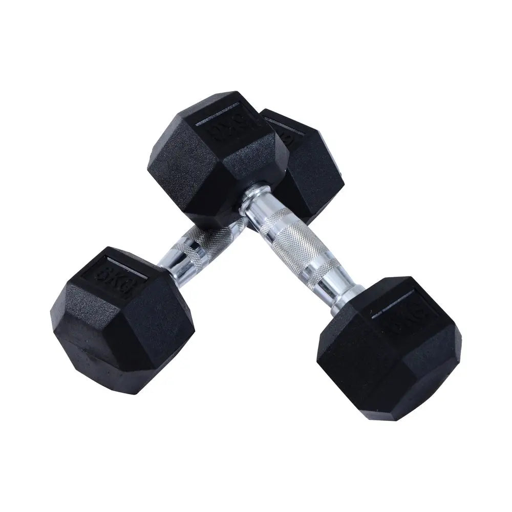 Hexagonal Dumbbells Kit Weight Lifting Exercise for Home Fitness 2x6kg HOMCOM - Image #1