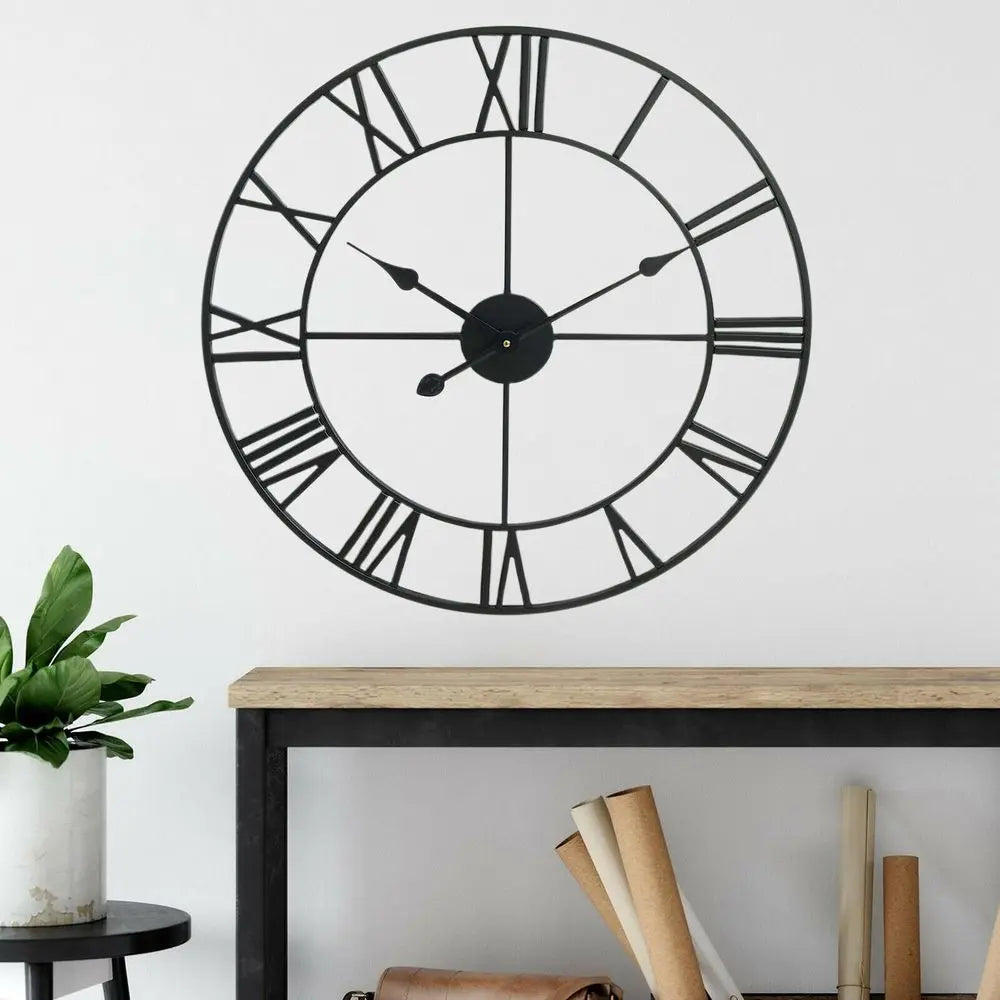 40CM ROMAN METAL CLOCK BLACK - Image #2