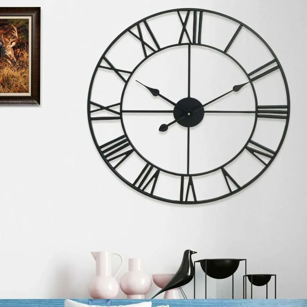 40CM ROMAN METAL CLOCK BLACK - Image #7