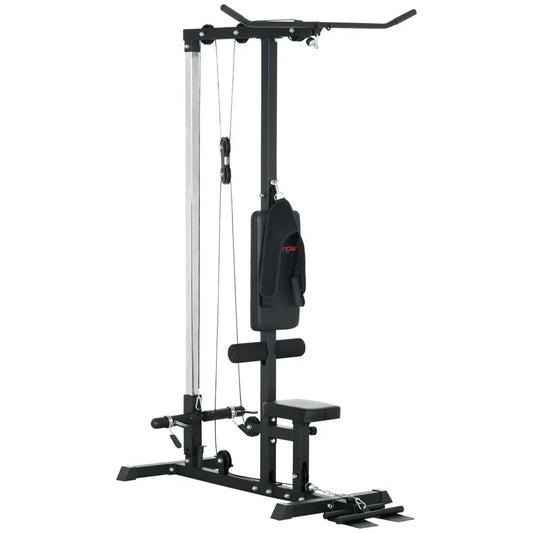 SPORTNOW Pull Up Station Power Cage with Adjustable Seat, Home Gym, Black - Image #1