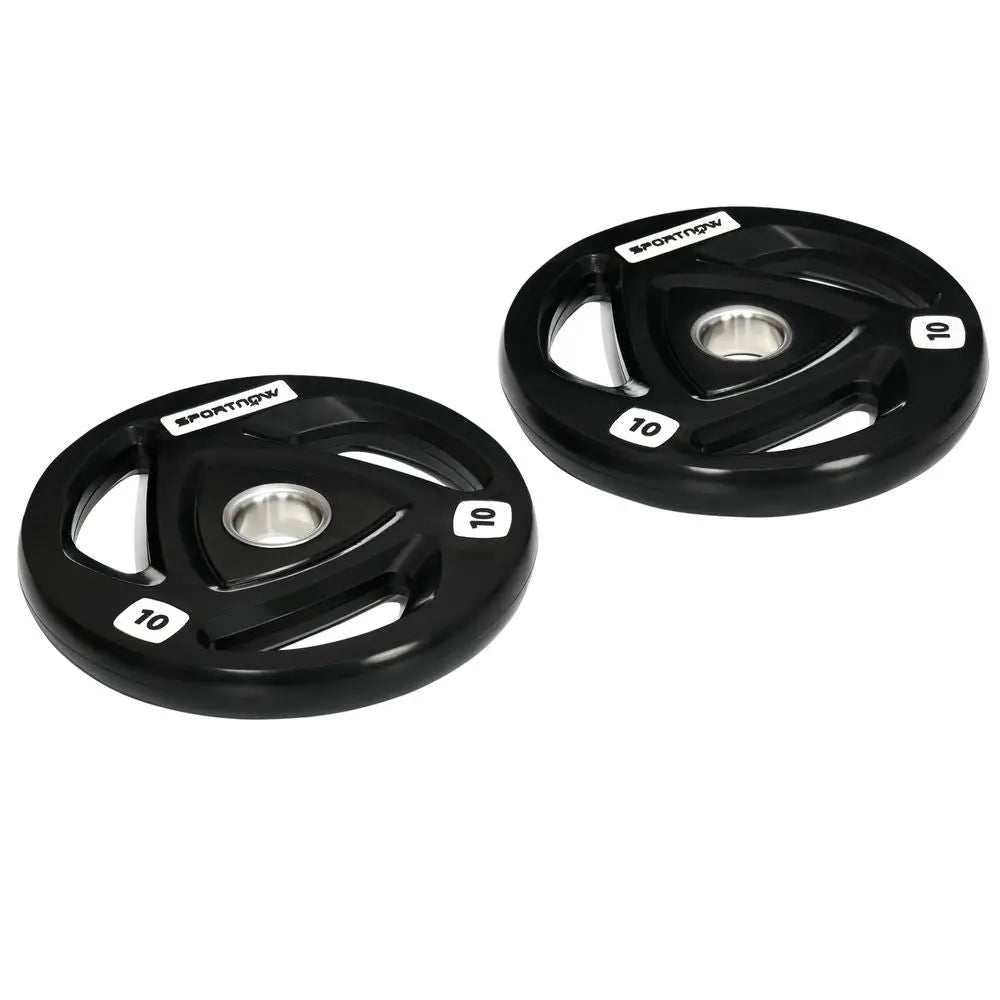 Olympic Weight Plates, Tri-Grip Barbell Weights Set with 2'' Holes, 2 x 10kg - Image #1