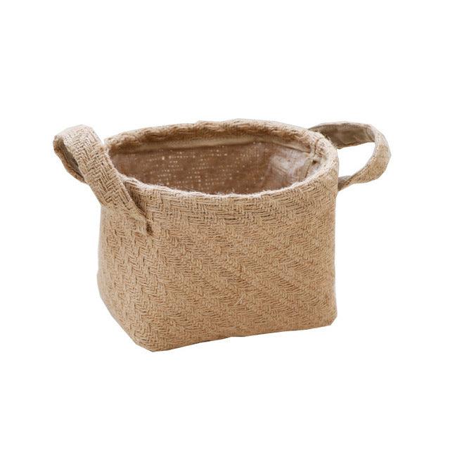 Jute woven cloth flower pot storage basket children’s toys   Lastricks.