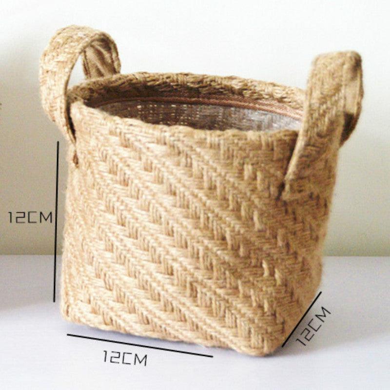 Jute woven cloth flower pot storage basket children’s toys   Lastricks.