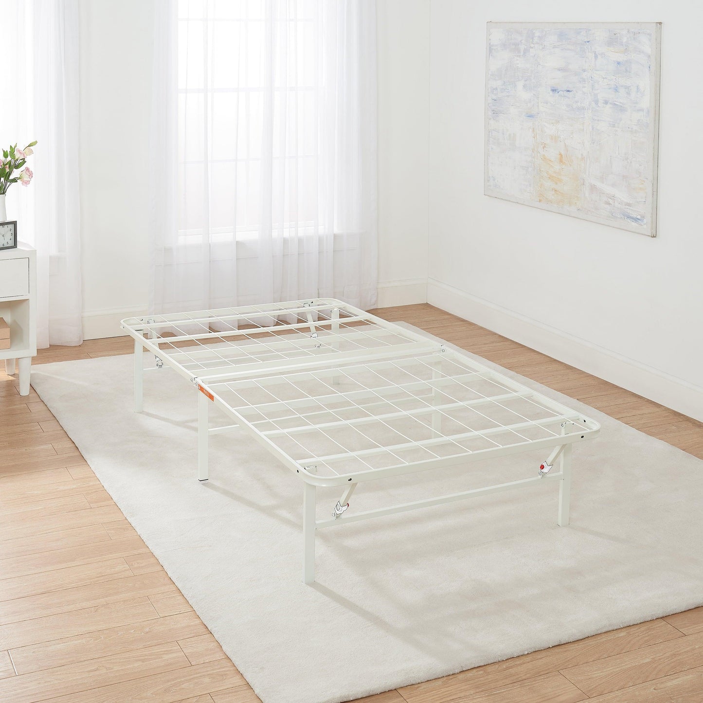 Mainstays 14" High Profile Foldable Steel Full Platform Bed Frame, Bla   Lastricks.