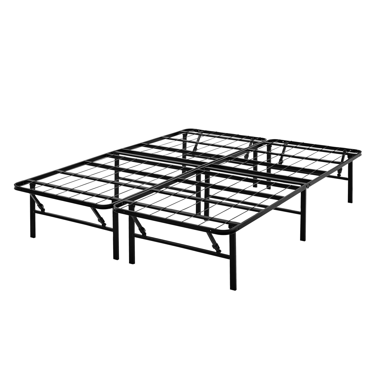 Mainstays 14" High Profile Foldable Steel Full Platform Bed Frame, Bla   Lastricks.