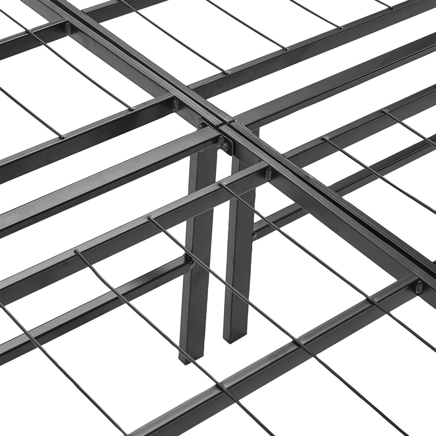 Mainstays 14" High Profile Foldable Steel Full Platform Bed Frame, Bla   Lastricks.