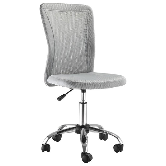 Armless Office Chair Ergonomic Padded Height Adjustable Mesh Back 5 Wheels