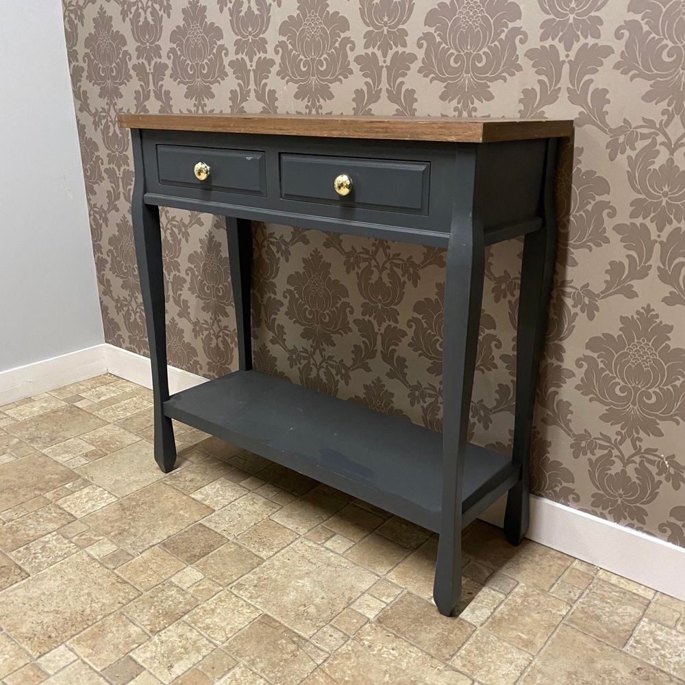 80CM WOODEN 2 DRAWER CONSOLE TABLE