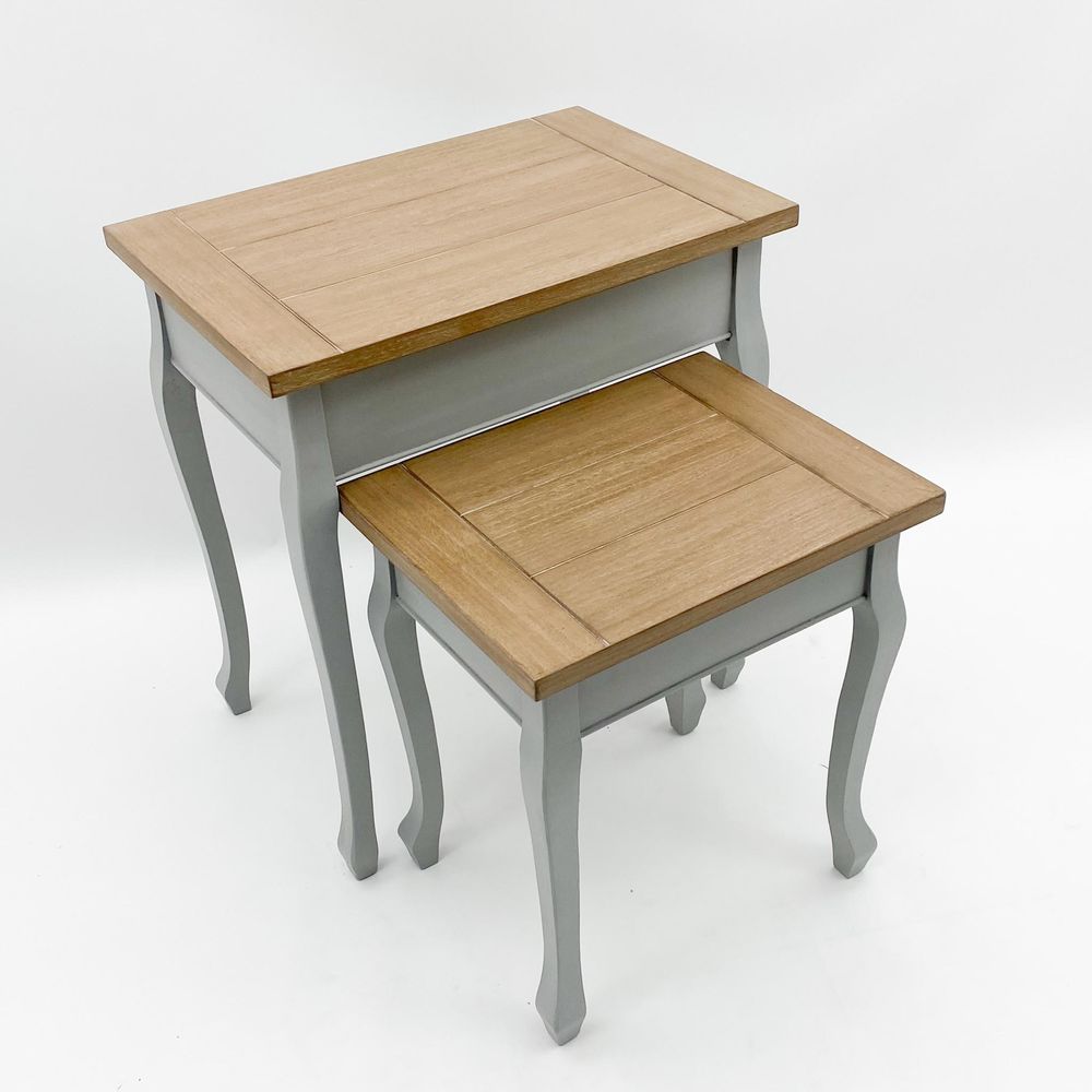 65/50CM WOODEN SET 2 NEST OF TABLES