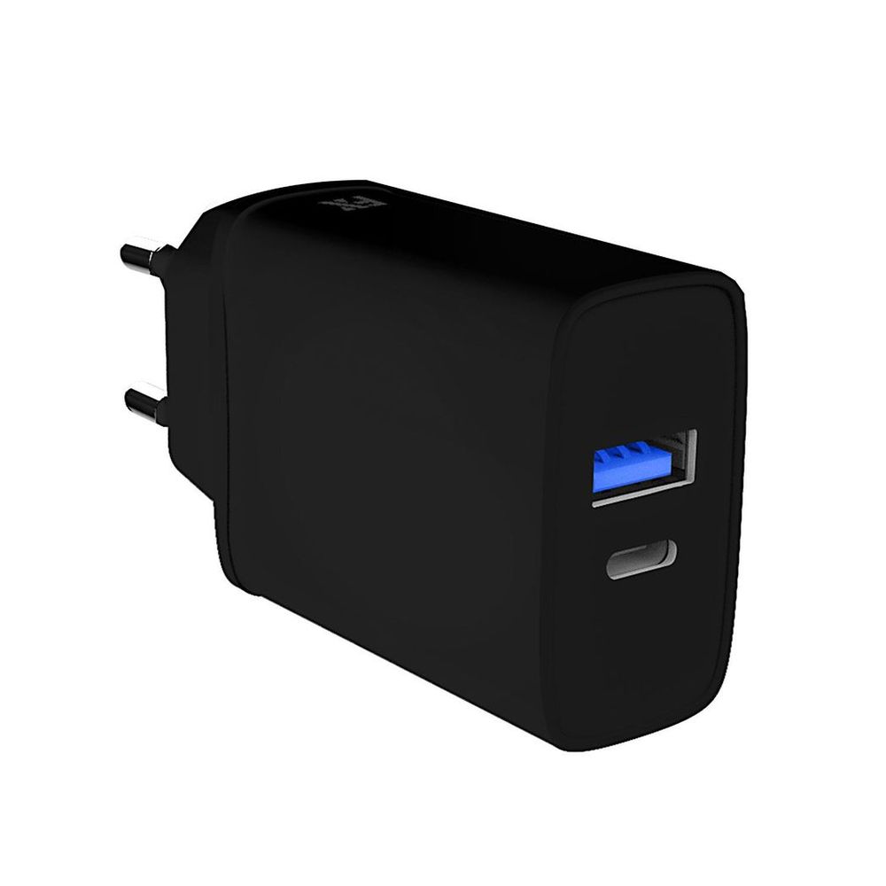 FX Dual EU Main Charger USB-C and USB-A, Black