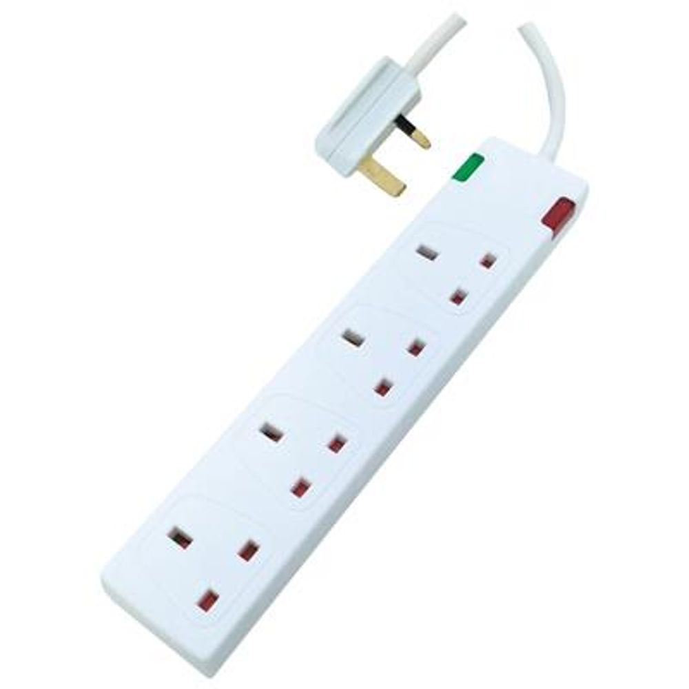 Eagle 4 Gang Surge Protected Extension Lead with Neon Indicator 2 Metre