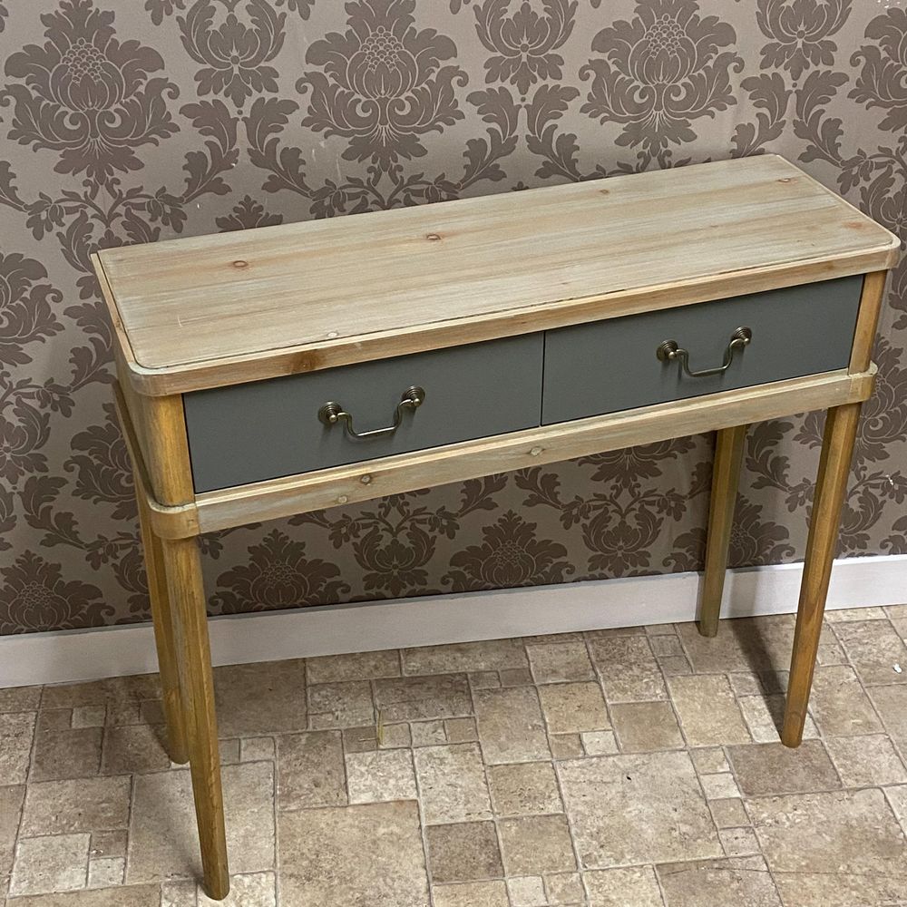 90CM WOODEN 2 DRAWER HALL TABLE