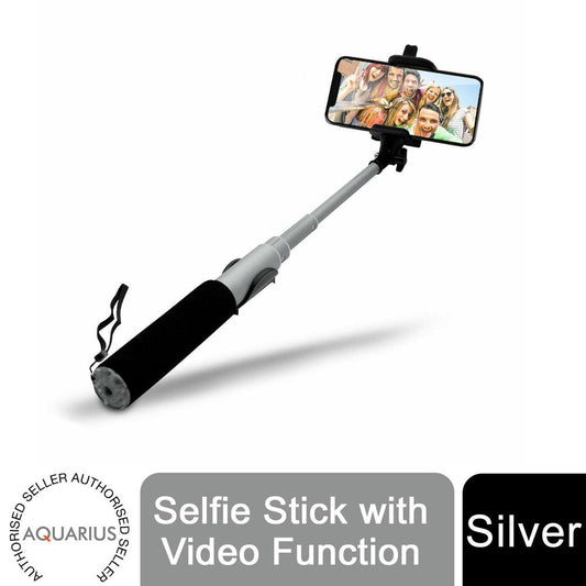 Aquarius Selfie Stick with Video Function - Silver