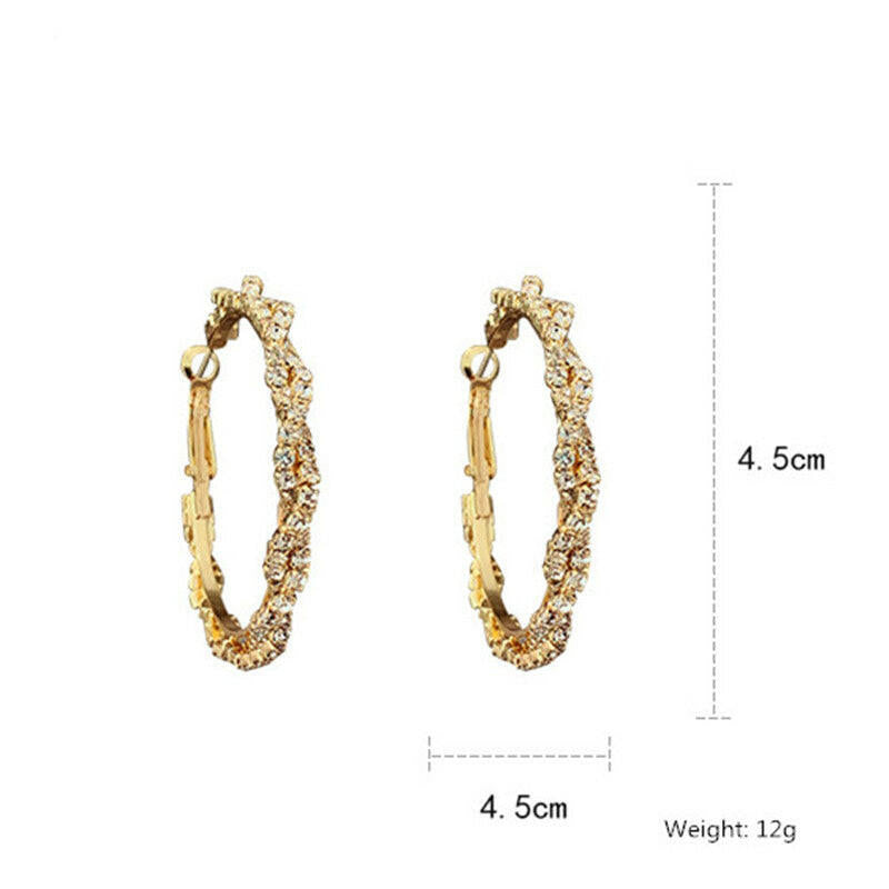 Shiny Screw Crystal Round Hoop Earrings bracelet  Lastricks | London.