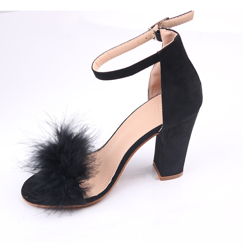 buckle thick heel high heel sandals women's   Lastricks | London.